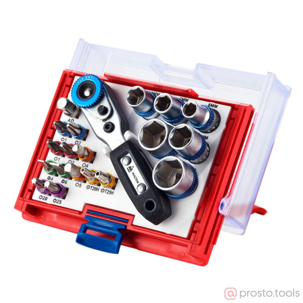 Изображение Набор вставок (бит) 1/4" TORX, HEX, PZ, PH, SLOT, 20пр. //МАСТАК