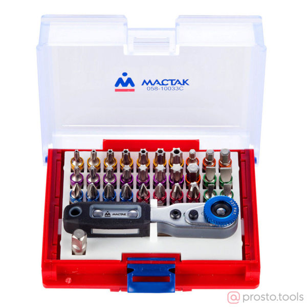 Изображение Набор вставок (бит) 1/4" TORX, HEX, PZ, PH, SLOT, 33пр. //МАСТАК