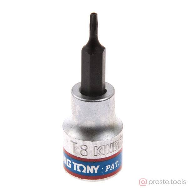 Изображение Головка торц. 3/8" T8 TORX Tampered L= 50мм с отверстием (KING TONY)