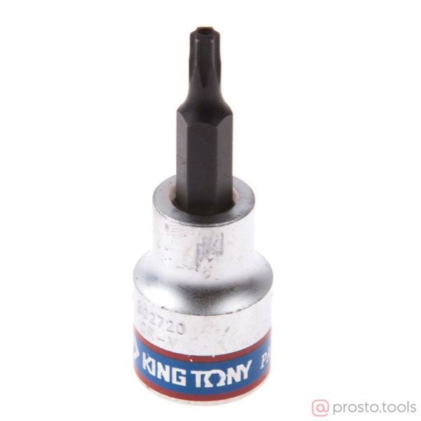 Изображение Головка торц. 3/8" T20 TORX Tampered L= 50мм с отверстием (KING TONY)