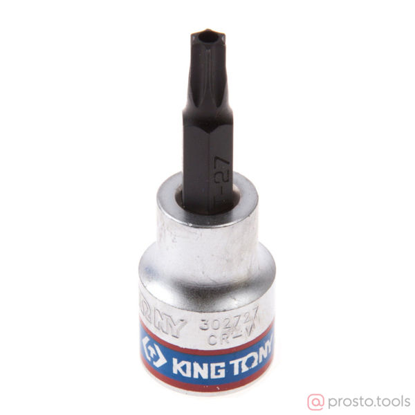 Изображение Головка торц. 3/8" T27 TORX Tampered L= 50мм с отверстием (KING TONY)