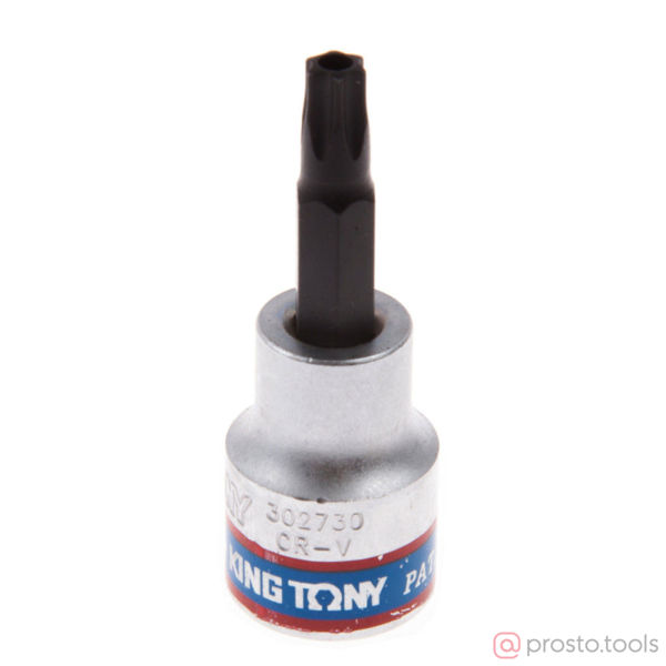 Изображение Головка торц. 3/8" T30 TORX Tampered L= 50мм с отверстием (KING TONY)