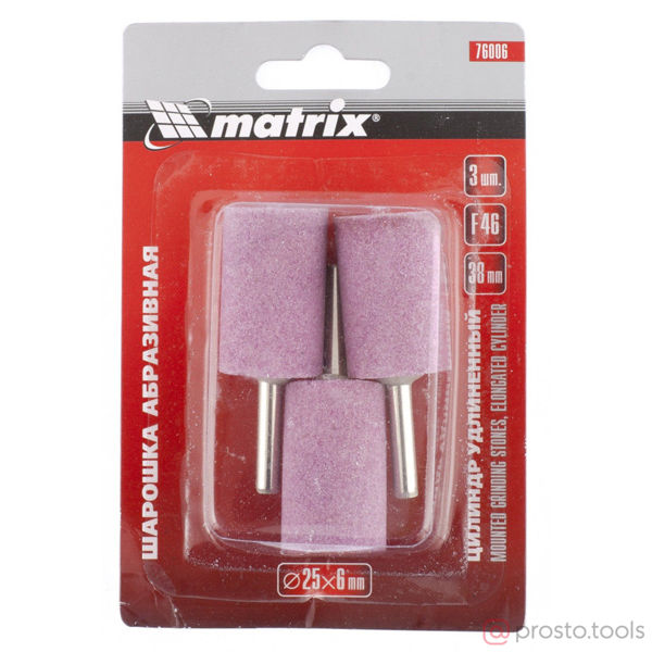 Изображение Шарошка цилиндрическая 25х38х6мм F46 (3шт) //MATRIX