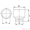 Изображение Головка ударная 1/2" 39мм 6-гран. длина 48мм //JTC