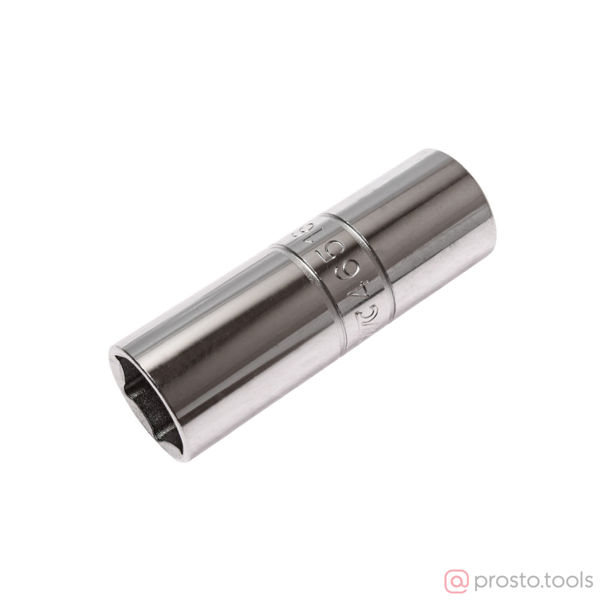 Изображение Головка свечная 1/2" 16мм с резиновым фиксатором 6-гранная //JTC