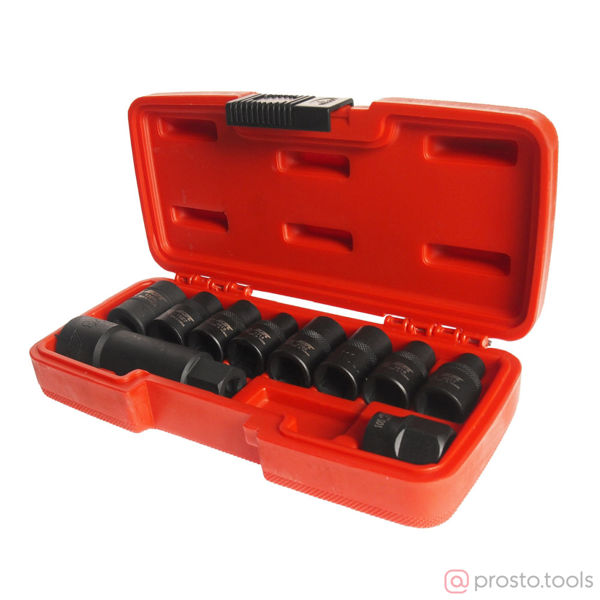 Изображение Набор головок специальных 1/2", 3/8" 5-гранных и RIBE (в кейсе) 10 предметов JTC /1