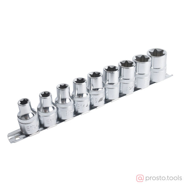 Изображение Набор головок торцевых TORX 1/2" E10-E24 9 предметов JTC /1/6/24
