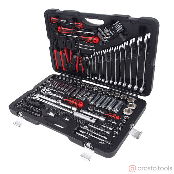 Изображение Набор инструмента 145 пр. пласт. кейс 1/4", 1/2" (JTC)