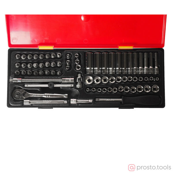 Изображение Набор головок 1/4" комбинированный (в кейсе) 73 предмета JTC /1