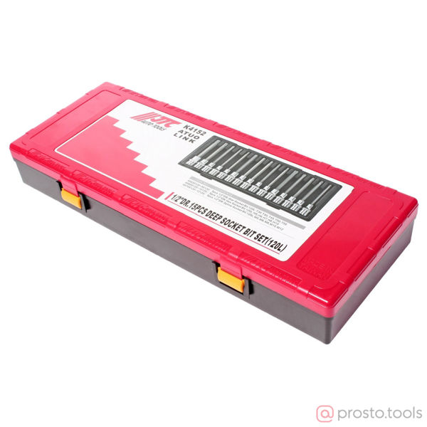 Изображение Набор головок с насадкой TORX, HEX, SPLINE 1/2" (в кейсе) 15шт JTC /1
