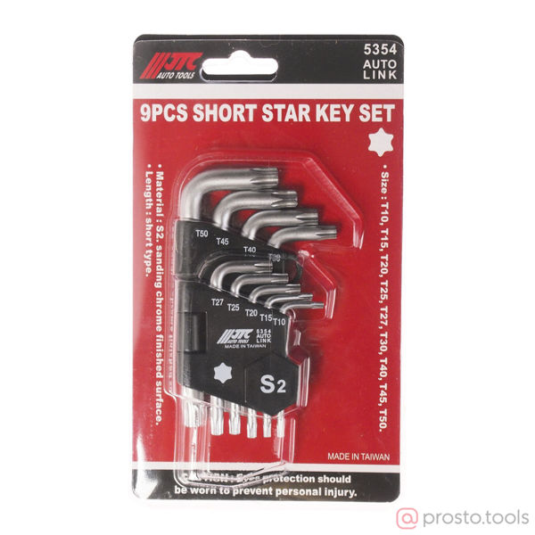 Изображение Набор ключей TORX Г-образных T10-T50 9пр. JTC