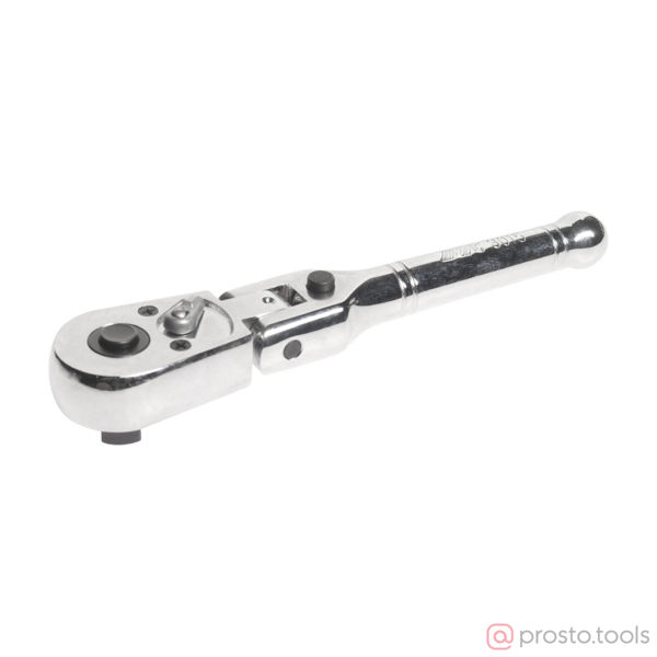 Изображение Трещотка укороченная 3/8" 45-зубцовая на шарнире с фиксацией, с металлической рукояткой, длина 162мм