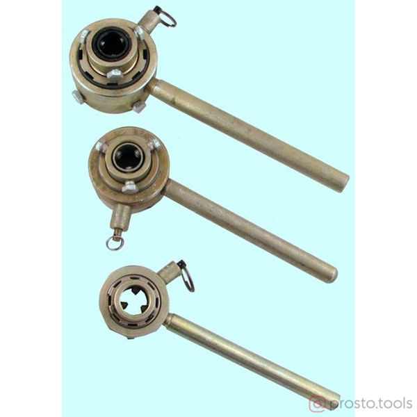Изображение Плашкодержатель d 45/55/65мм (М16-М36, G1/2"- G3/4"- G1") с 2 кольц. и трещет. покр. цинк