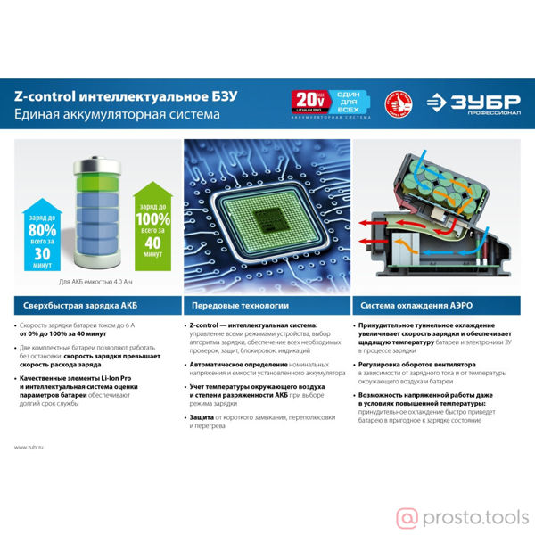 Изображение Аккумулятор 20V 4Ач Li-Ion тип T7 Профессионал ST7-20-4 //ЗУБР