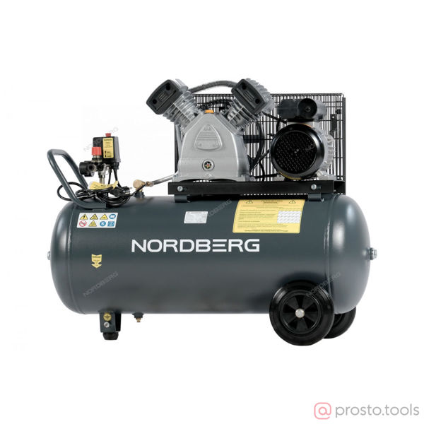 Изображение Компрессор ременной NCP100/420A 220В, ресив. 100л, 420л/мин //NORDBERG