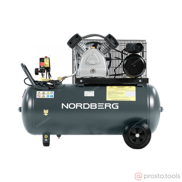 Изображение Компрессор ременной NCP100/420A 220В, ресив. 100л, 420л/мин //NORDBERG
