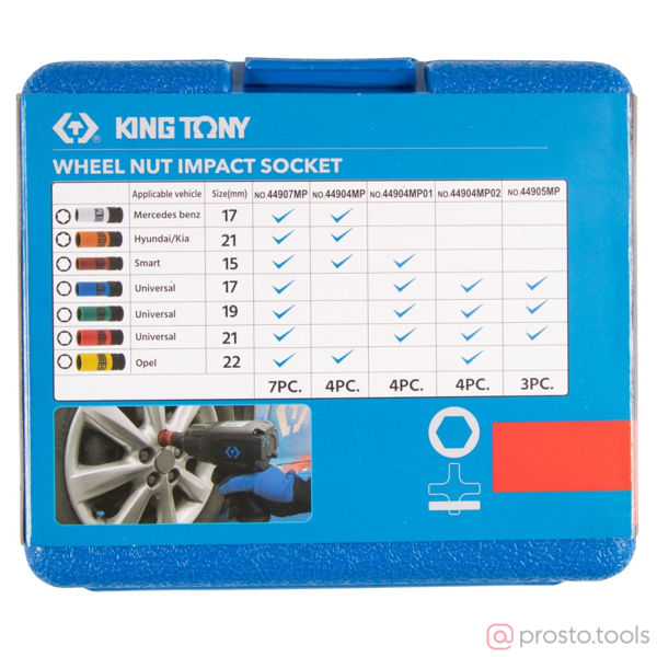 Изображение Набор головок ударных 1/2" 17-22 мм 6-гран. 4 предмета //KING TONY