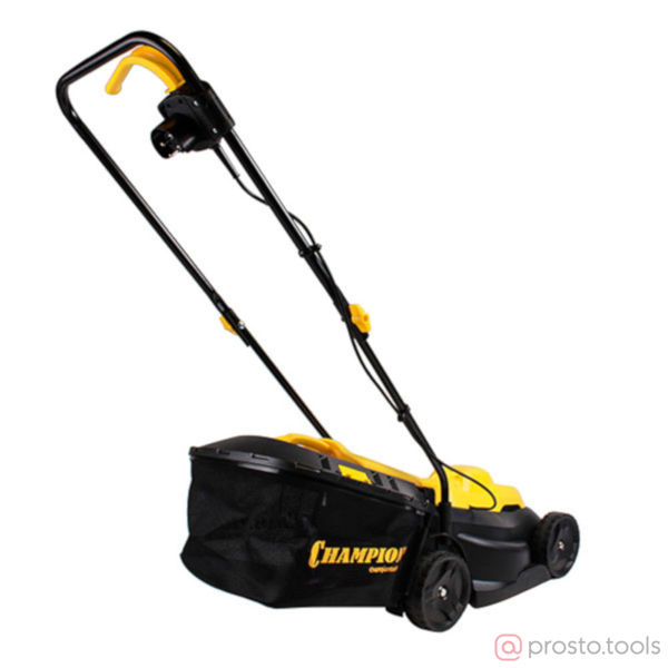 Изображение Газонокосилка эл. CHAMPION EM3411 (1 кВт пласт+ткань 30л шир.320мм выс.25-65мм, 6,4кг)