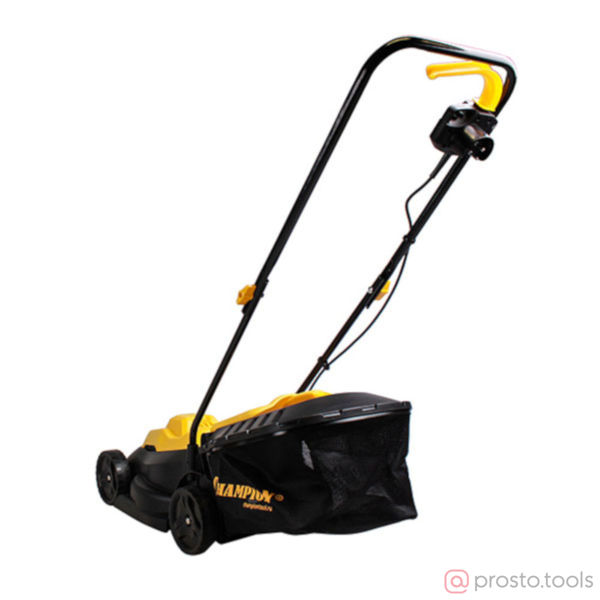 Изображение Газонокосилка эл. CHAMPION EM3411 (1 кВт пласт+ткань 30л шир.320мм выс.25-65мм, 6,4кг)