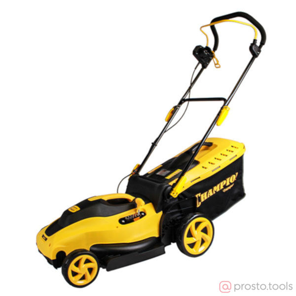 Изображение Газонокосилка эл. CHAMPION EM4217 (1,8 кВт пласт+ткань травосб. 50л шир.420мм выс.20-70мм, 12,5кг)