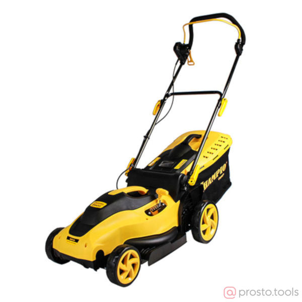 Изображение Газонокосилка эл. CHAMPION EM4217 (1,8 кВт пласт+ткань травосб. 50л шир.420мм выс.20-70мм, 12,5кг)