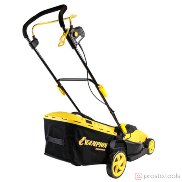 Изображение Газонокосилка эл. CHAMPION EM4217 (1,8 кВт пласт+ткань травосб. 50л шир.420мм выс.20-70мм, 12,5кг)