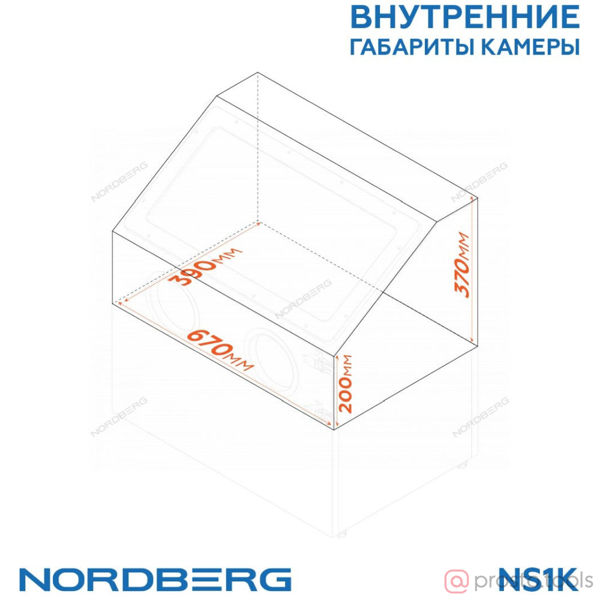 Изображение Камера пескоструйная 110л NS1K настольная, боковая загрузка //NORDBERG