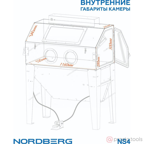 Изображение Камера пескоструйная 420л NS4 боковая загрузка //NORDBERG