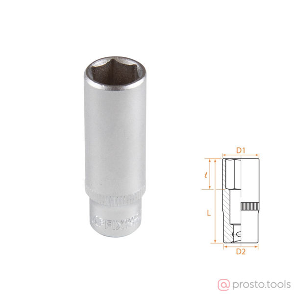Изображение Головка торц. 1/4" 12мм 6-гран. глубокая //AFFIX