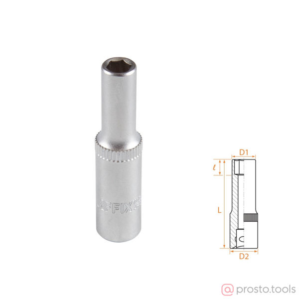 Изображение Головка торц. 1/4" 5,5мм 6-гран. глубокая //AFFIX