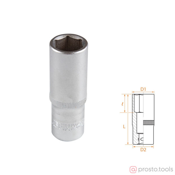 Изображение Головка торц. 3/8" 15мм 6-гран. глубокая //AFFIX