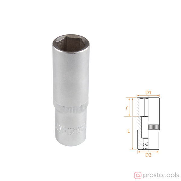 Изображение Головка торц. 1/2" 17мм 6-гран. глубокая //AFFIX