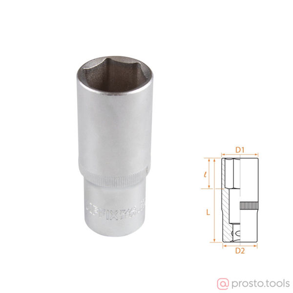 Изображение Головка торц. 1/2" 24мм 6-гран. глубокая //AFFIX