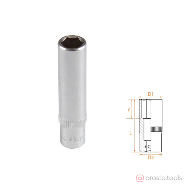 Изображение Головка торц. 1/4" 8мм 6-гран. глубокая //AFFIX