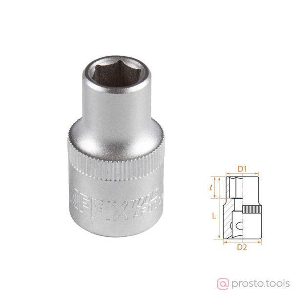Изображение Головка торц. 1/2" 10мм 6-гран. //AFFIX