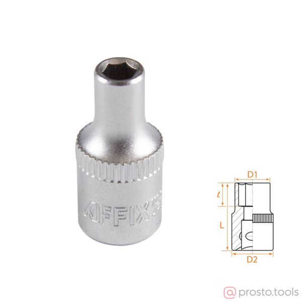 Изображение Головка торц. 1/4" 4мм 6-гран. //AFFIX