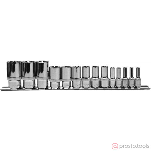 Изображение Набор головок 1/4"&3/8"&1/2" Е4-Е24 TORX 14 пред. 910714 //OMBRA