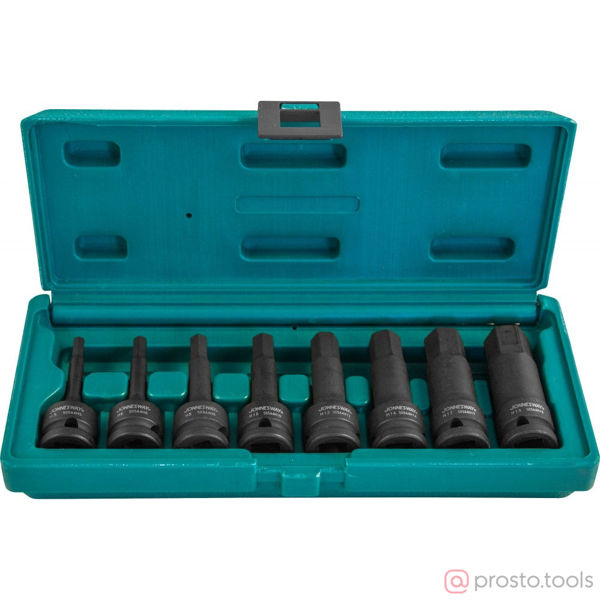 Изображение Набор головок со вставкой 1/2" HEX 5-19 мм 8 пред. S05A408S //JONNESWAY
