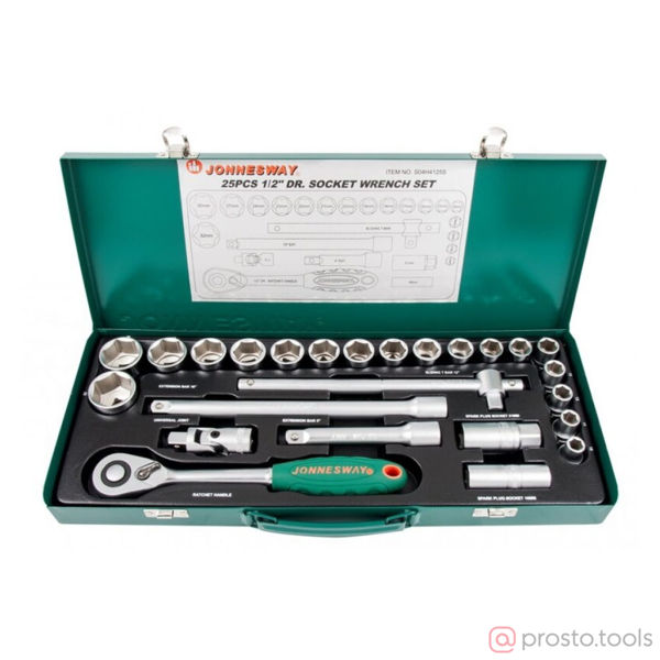 Изображение Набор головок 1/2" 10-32 мм 6 гр. 25 пред. S04H4125S //JONNESWAY
