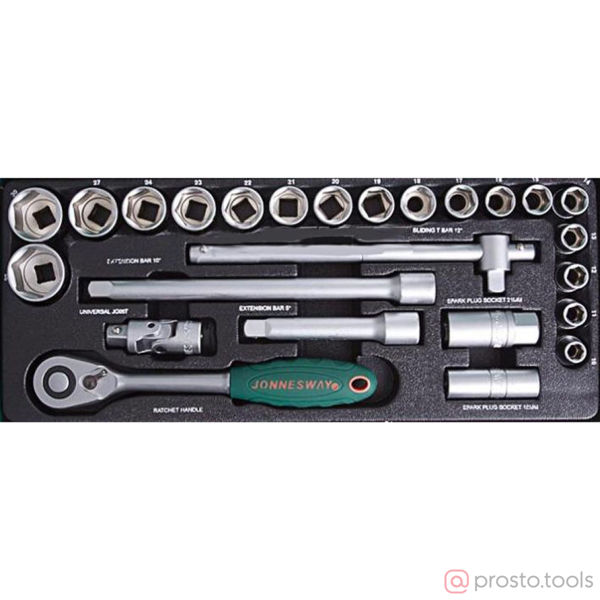 Изображение Набор головок 1/2" 10-32 мм 6 гр. 25 пред. S04H4125S //JONNESWAY