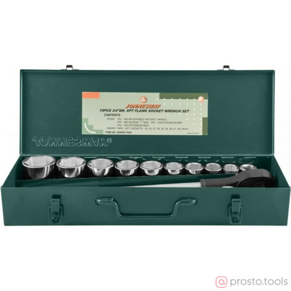 Изображение Набор головок 3/4" 22-50 мм 15 пред. S04H6315SA //JONNESWAY
