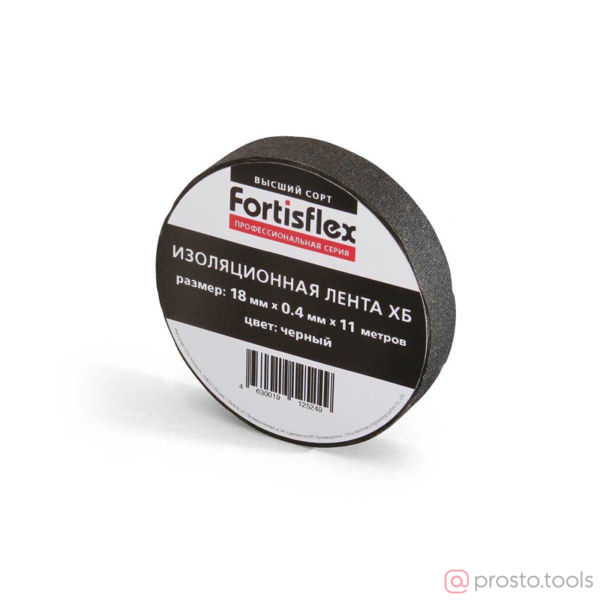 Изображение Изолента Х/Б 18 мм 11 м черная //Fortisflex