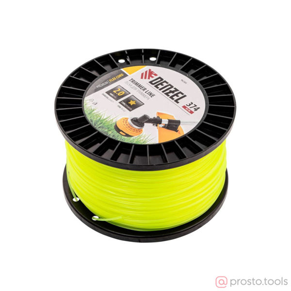 Изображение Леска для триммера 2мм 374м звезда на DIN катушке FLEX CORD //DENZEL