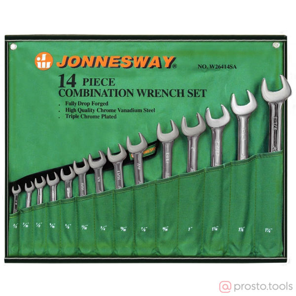 Изображение Набор ключей комб. дюйм. 3/8"-1-1/4" 14шт. W26414S //JONNESWAY