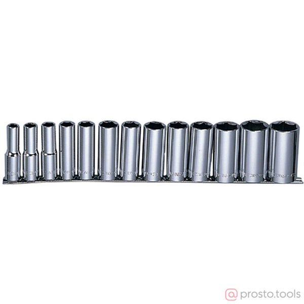 Изображение Набор головок 1/2" 7/16"-1-1/4" 6 гр 13 пред. глубоки на держателе MAXI-DRIVE S05HD4213S //JONNESWAY