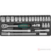 Изображение Набор головок 1/2" 8-34 мм 6 гр. 24 пред. с трещоткой S04H4724S //JONNESWAY