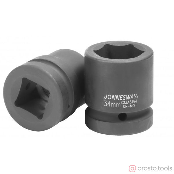 Изображение Головка ударная 1" 34мм 6-гран. S03A8134 //JONNESWAY