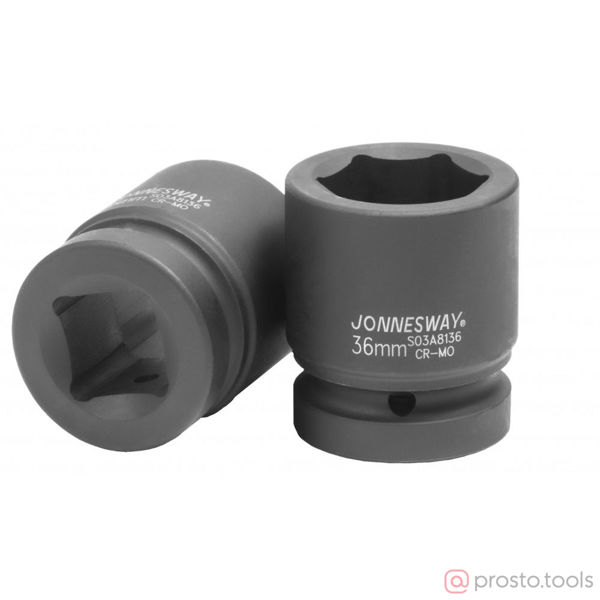 Изображение Головка ударная 1" 36мм 6-гран. S03A8136 //JONNESWAY
