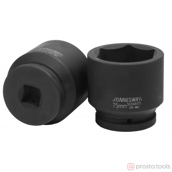 Изображение Головка ударная 1" 75мм 6-гран. S03A8175 //JONNESWAY