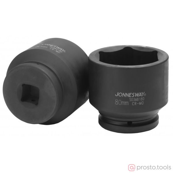 Изображение Головка ударная 1" 80мм 6-гран. S03A8180 //JONNESWAY